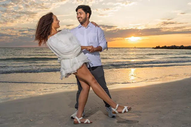 Sal and Lauren on the beach
